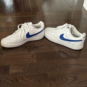 Nike Court Vision Low White and Blue Sneakers